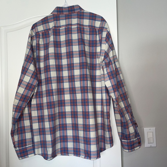 J Crew Long Sleeve Mens Button Down - Blue and Orange Plaid - XL - Picture 3 of 5